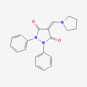 3,5-Pyrazolidinedione, 1,2-diphenyl-4-((1-pyrrolidinyl)methylene)-