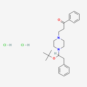 molecular formula C25H36Cl2N2O2 B14707134 3-(4-(beta-Isobutoxyphenethyl)-1-piperazinyl)propiophenone dihydrochloride CAS No. 21263-32-1