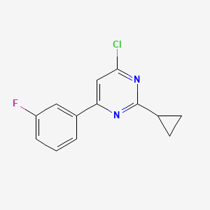 molecular formula C13H10ClFN2 B1470714 4-Chloro-2-cyclopropyl-6-(3-fluorophenyl)pyrimidine CAS No. 1508455-78-4