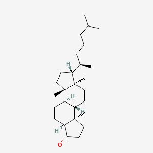 molecular formula C27H46O B14707140 (3aR,3bS,5aR,6R,8aS,8bR,10aS)-3a,5a,8a-trimethyl-6-[(2R)-6-methylheptan-2-yl]-2,3,3b,4,5,6,7,8,8b,9,10,10a-dodecahydroindeno[5,4-e]inden-1-one CAS No. 21857-88-5