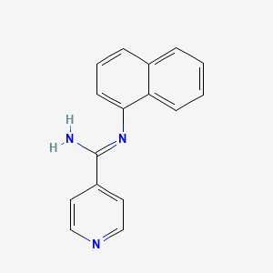 molecular formula C16H13N3 B14707179 Isonicotinamidine, N-1-naphthyl- CAS No. 23565-16-4