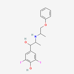 molecular formula C18H21I2NO3 B14707192 1-(3,5-Diiodo-4-hydroxyphenyl)-2-(1-methyl-2-phenoxyethylamino)propanol CAS No. 22103-13-5