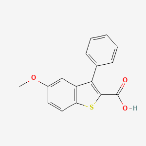 molecular formula C16H12O3S B14707202 5-Methoxy-3-phenyl-1-benzothiophene-2-carboxylic acid CAS No. 23343-13-7