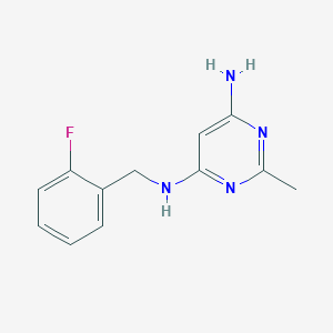 molecular formula C12H13FN4 B1470722 N4-(2-fluorobenzyl)-2-methylpyrimidine-4,6-diamine CAS No. 1514870-81-5