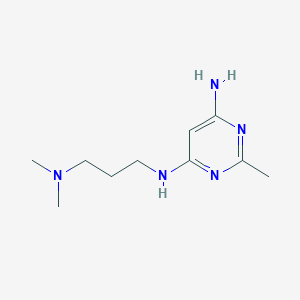 molecular formula C10H19N5 B1470740 N4-(3-(dimethylamino)propyl)-2-methylpyrimidine-4,6-diamine CAS No. 1521616-60-3