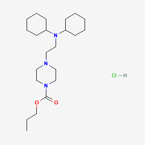 1-Piperazinecarboxylic acid, 4-(2-(dicyclohexylamino)ethyl)-, propyl ester, hydrochloride