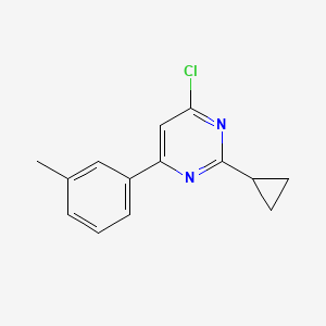 molecular formula C14H13ClN2 B1470745 4-氯-2-环丙基-6-(间甲苯基)嘧啶 CAS No. 1517469-37-2