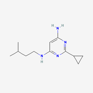 molecular formula C12H20N4 B1470751 2-环丙基-N4-异戊基嘧啶-4,6-二胺 CAS No. 1516008-23-3