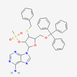 9-[3-s-Benzyl-2-o-(methylsulfonyl)-3-thio-5-o-tritylpentofuranosyl]-9h-purin-6-amine