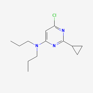 molecular formula C13H20ClN3 B1470772 6-chloro-2-cyclopropyl-N,N-dipropylpyrimidin-4-amine CAS No. 1534172-92-3