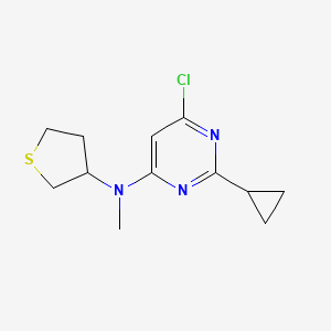 molecular formula C12H16ClN3S B1470775 6-chloro-2-cyclopropyl-N-methyl-N-(thiolan-3-yl)pyrimidin-4-amine CAS No. 1528528-91-7