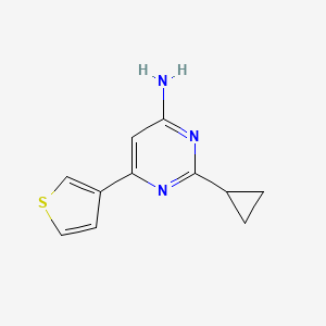 molecular formula C11H11N3S B1470784 2-Cyclopropyl-6-(thiophen-3-yl)pyrimidin-4-amine CAS No. 1412959-56-8