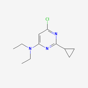 molecular formula C11H16ClN3 B1470794 6-chloro-2-cyclopropyl-N,N-diethylpyrimidin-4-amine CAS No. 1540092-65-6