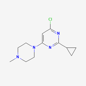 molecular formula C12H17ClN4 B1470796 4-氯-2-环丙基-6-(4-甲基哌嗪-1-基)嘧啶 CAS No. 1510369-33-1