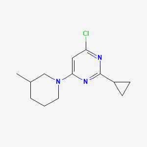 molecular formula C13H18ClN3 B1470798 4-氯-2-环丙基-6-(3-甲基哌啶-1-基)嘧啶 CAS No. 1412955-98-6
