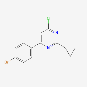 molecular formula C13H10BrClN2 B1470799 4-(4-溴苯基)-6-氯-2-环丙基嘧啶 CAS No. 1354763-77-1