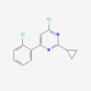 molecular formula C13H10Cl2N2 B1470800 4-氯-6-(2-氯苯基)-2-环丙基嘧啶 CAS No. 1412957-81-3