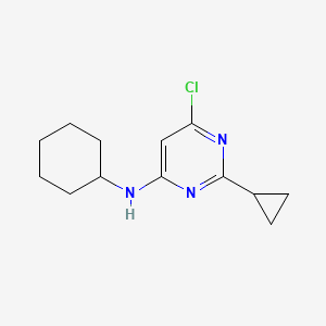 molecular formula C13H18ClN3 B1470803 6-氯-N-环己基-2-环丙基嘧啶-4-胺 CAS No. 1481178-16-8