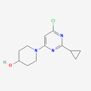 molecular formula C12H16ClN3O B1470815 1-(6-氯-2-环丙基嘧啶-4-基)哌啶-4-醇 CAS No. 1510515-28-2