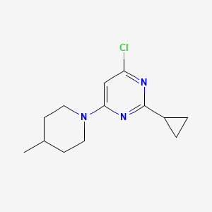 B1470817 4-Chloro-2-cyclopropyl-6-(4-methylpiperidin-1-yl)pyrimidine CAS No. 1412958-37-2