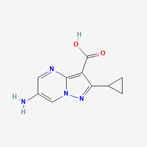 B1470831 6-Amino-2-cyclopropylpyrazolo[1,5-a]pyrimidine-3-carboxylic acid CAS No. 1785026-50-7