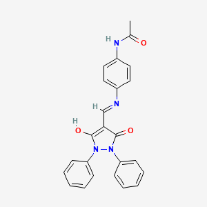 3,5-Pyrazolidinedione, 1,2-diphenyl-4-(p-acetamidoanilino)methylidyne-