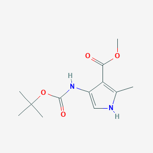 molecular formula C12H18N2O4 B1470841 methyl 4-{[(tert-butoxy)carbonyl]amino}-2-methyl-1H-pyrrole-3-carboxylate CAS No. 1432678-96-0