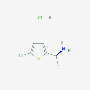 molecular formula C6H9Cl2NS B1470843 (1S)-1-(5-chlorothiophen-2-yl)ethan-1-amine hydrochloride CAS No. 1432681-27-0