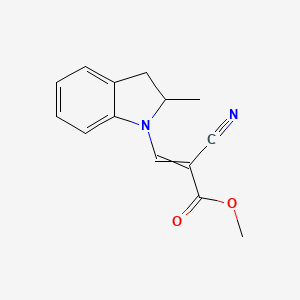 Methyl 2-cyano-3-(2,3-dihydro-2-methyl-1H-indol-1-yl)acrylate