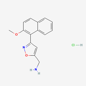 [3-(2-Methoxynaphthalen-1-yl)-1,2-oxazol-5-yl]methanamine hydrochloride