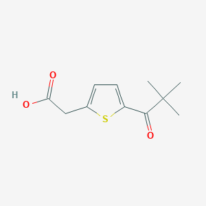 molecular formula C11H14O3S B1470895 [5-(2,2-二甲基丙酰基)-2-噻吩基]乙酸 CAS No. 1447966-08-6