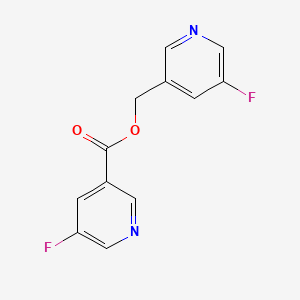 molecular formula C12H8F2N2O2 B14708975 3-Pyridinecarboxylic acid, 5-fluoro-, (5-fluoro-3-pyridinyl)methyl ester CAS No. 23723-27-5