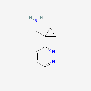 molecular formula C8H11N3 B1470899 [1-(Pyridazin-3-yl)cyclopropyl]methanamine CAS No. 1523727-64-1