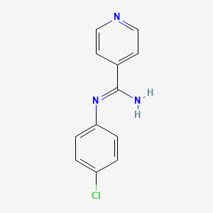 molecular formula C12H10ClN3 B14709001 N'-(4-chlorophenyl)pyridine-4-carboximidamide CAS No. 23565-10-8