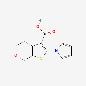 molecular formula C12H11NO3S B1470903 2-(1H-pyrrol-1-yl)-4H,5H,7H-thieno[2,3-c]pyran-3-carboxylic acid CAS No. 1706448-96-5