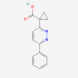 molecular formula C14H12N2O2 B1470908 1-(6-Phenylpyridazin-3-yl)cyclopropane-1-carboxylic acid CAS No. 1706434-85-6