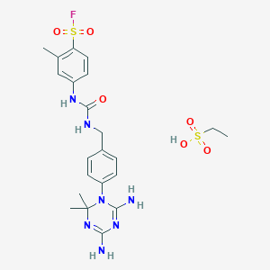 4-[[4-(4,6-Diamino-2,2-dimethyl-1,3,5-triazin-1-yl)phenyl]methylcarbamoylamino]-2-methylbenzenesulfonyl fluoride;ethanesulfonic acid