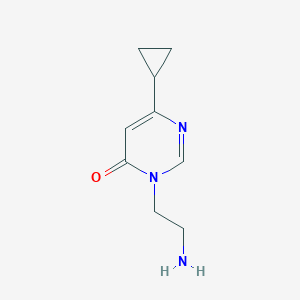 molecular formula C9H13N3O B1470910 3-(2-Aminoethyl)-6-cyclopropyl-3,4-dihydropyrimidin-4-one CAS No. 1706456-75-8