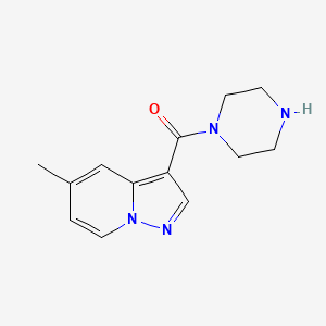 molecular formula C13H16N4O B1470915 5-Methyl-3-(piperazin-1-ylcarbonyl)pyrazolo[1,5-a]pyridine CAS No. 1428233-62-8