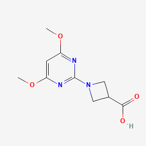 molecular formula C10H13N3O4 B1470920 1-(4,6-Dimethoxypyrimidin-2-yl)azetidine-3-carboxylic acid CAS No. 1447965-90-3