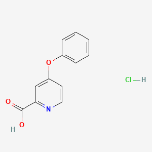 molecular formula C12H10ClNO3 B1470929 4-苯氧基吡啶-2-羧酸盐酸盐 CAS No. 1375473-11-2