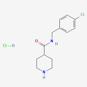 molecular formula C13H18Cl2N2O B1470932 Piperidine-4-carboxylic acid 4-chloro-benzylamide hydrochloride CAS No. 1144037-34-2