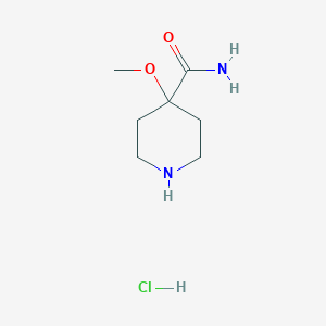 molecular formula C7H15ClN2O2 B1470936 4-Carbamoyl-4-methoxy-piperidine hydrochloride CAS No. 1227266-82-1