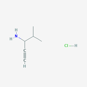 molecular formula C6H12ClN B1470950 4-Methylpent-1-yn-3-amine hydrochloride CAS No. 1207432-79-8