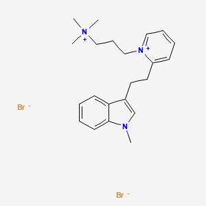 2-(2-(1-Methylindol-3-yl)ethyl)-1-(3-(trimethylammonio)propyl)pyridinium dibromide