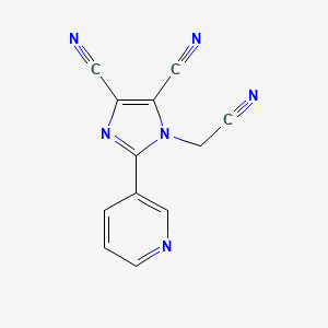molecular formula C12H6N6 B1470952 1-Cyanomethyl-4,5-dicyano-2-(3-pyridyl)imidazole CAS No. 1347815-22-8
