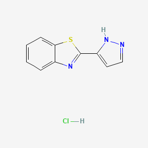 molecular formula C10H8ClN3S B1470954 2-(1H-Pyrazol-3-Yl)-1,3-Benzothiazole Hydrochloride CAS No. 1284226-14-7