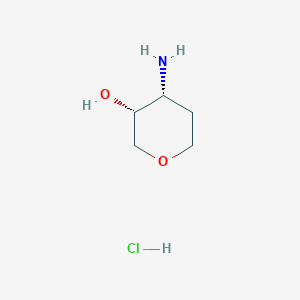 molecular formula C5H12ClNO2 B1470959 (3R,4R)-4-aminooxan-3-ol hydrochloride CAS No. 1523530-38-2