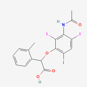 molecular formula C17H14I3NO4 B14709675 2-(3-Acetamido-2,4,6-triiodophenoxy)-2-(o-tolyl)acetic acid CAS No. 23197-58-2