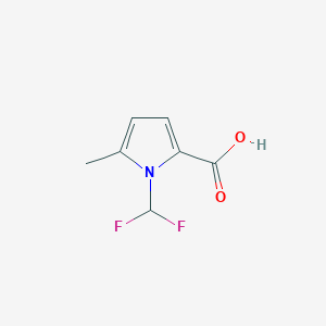 molecular formula C7H7F2NO2 B1470985 1-(difluoromethyl)-5-methyl-1H-pyrrole-2-carboxylic acid CAS No. 1559064-14-0